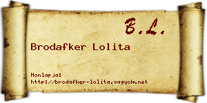 Brodafker Lolita névjegykártya